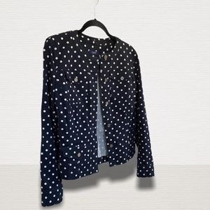 Chaps Navy Polka Dot Denim Jacket
